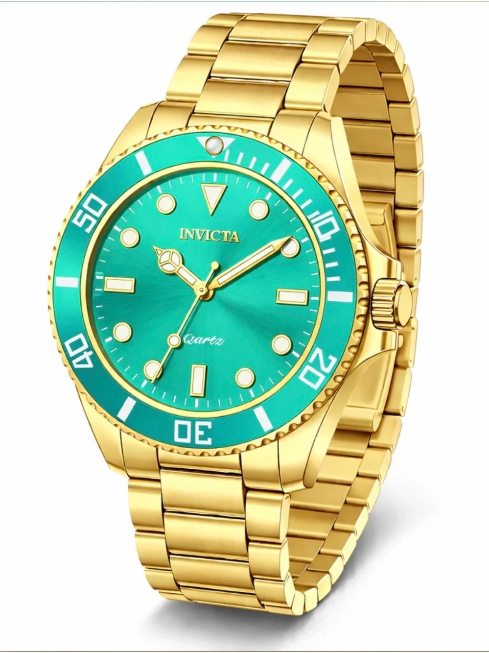 Invicta Diver Meridian Men's Watch - 42mm, Gold & Black Dial
